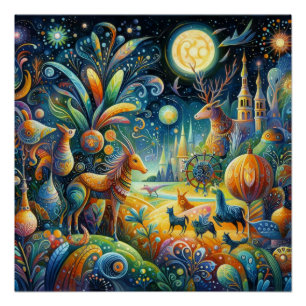 Póster Jardín Wimsical