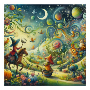 Póster Jardín Wimsical