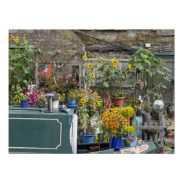 Póster Jardín y barco estrecho