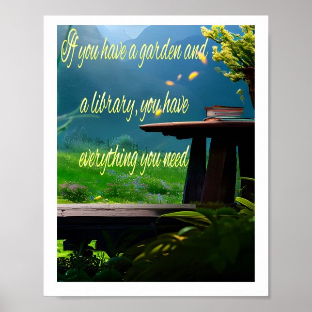 Póster Jardín y biblioteca (Frente)