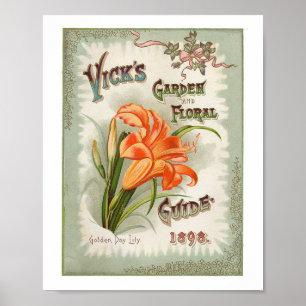 Póster Jardín y flores de Vick 1898