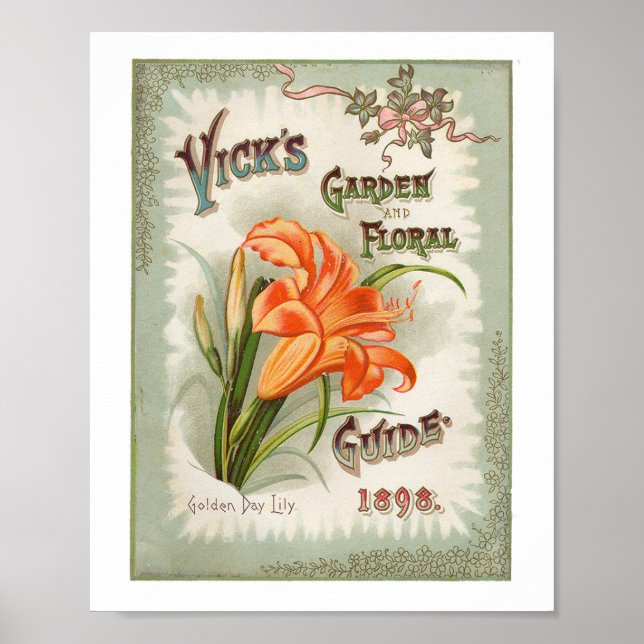Póster Jardín y flores de Vick 1898 (Frente)