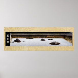 Póster jardín zen de japón ryoanji