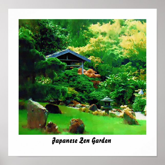 Póster Jardín Zen japonés (Frente)
