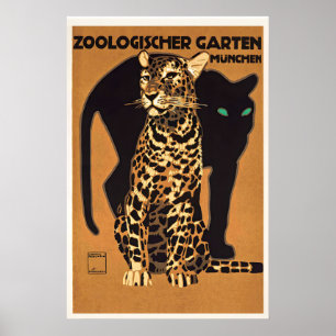 Póster Jardín Zoológico de Múnich Pantera negra anf