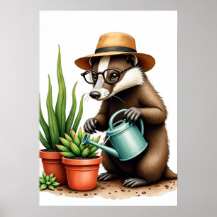 Póster Jardinero Gruñón Padre de Plantas Amante de Sucule