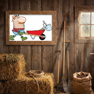 Póster Jardinero Y Flecha De Ruedas