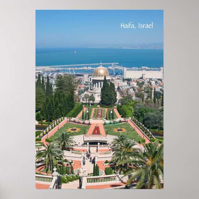 Póster Jardines Bahá'í de Haifa (Frente)