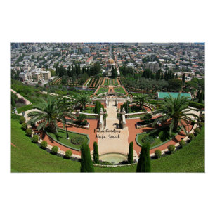 Póster Jardines Bahai en Haifa, Israel