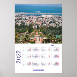 Póster Jardines Bahá'í, Haifa, Israel Calendario 2022 Pós