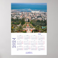 Jardines Bahá'í, Haifa, Poster del Calendario de I