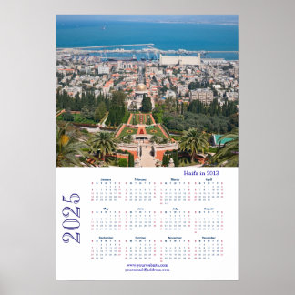 Póster Jardines bahá'ís, Haifa en 2013, Israel