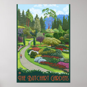 Póster Jardines Butchart - Bahía Brentwood