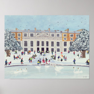 Póster Jardines de la fuente del palacio del Hampton
