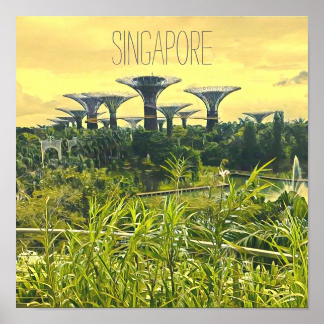 Póster Jardines de Singapur a orillas de la bahía (Frente)