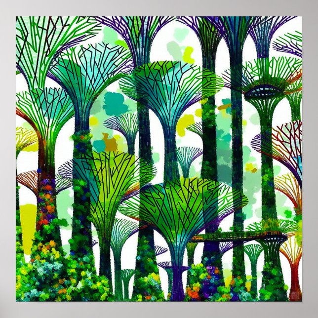 Póster Jardines de Singapur A Orillas De La Bahía - Impre (Frente)