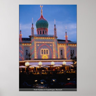 Póster Jardines de Tivoli en Copenhague, Dinamarca