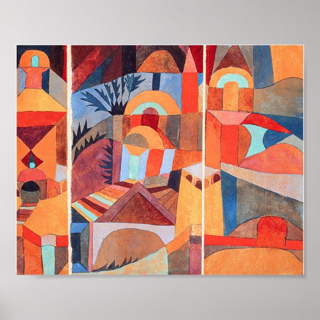 Póster Jardines del Templo (1920) de Paul Klee (Frente)