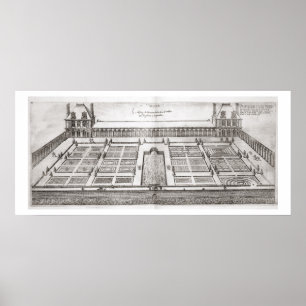 Póster Jardines en el castillo francés de Vallery, de