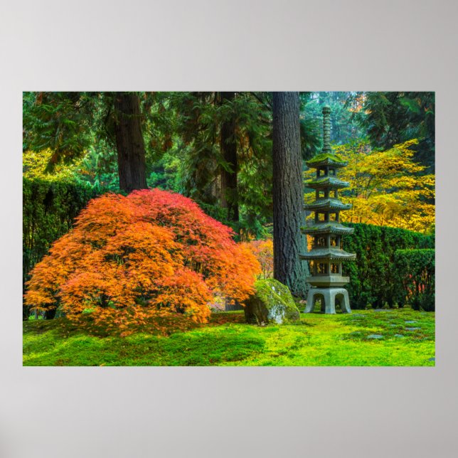 Póster Jardines Japoneses En Otoño En Portland, Oregón (Frente)
