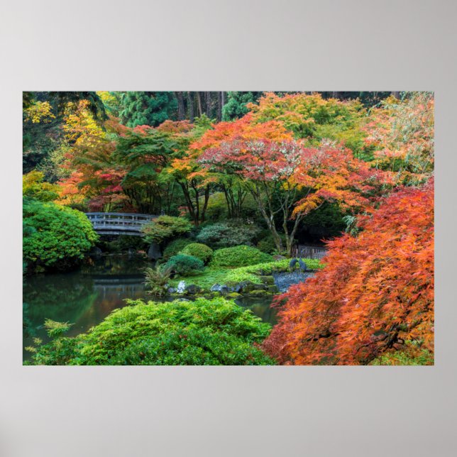 Póster Jardines Japoneses En Otoño En Portland, Oregón 3 (Frente)