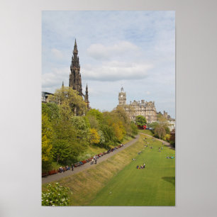 Póster Jardines Princes Street, Edimburgo, Escocia