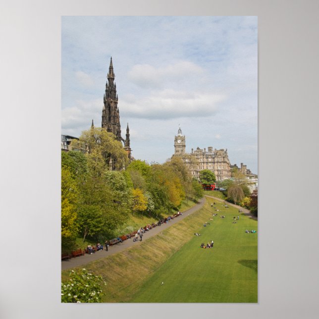 Póster Jardines Princes Street, Edimburgo, Escocia (Frente)