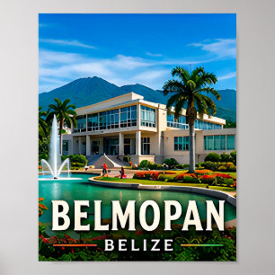 Póster Jardines Tropicales de Belmopan y Belleza Beliceña