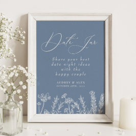 Póster Jarra de citas Periwinkle Flores Silvestres Desped