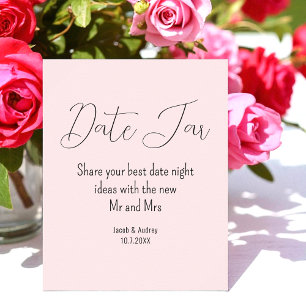 Póster Jarra de citas rosa sonrojado para boda y ducha de