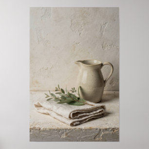 Póster Jarra de cocina de país neutral en naturaleza muer