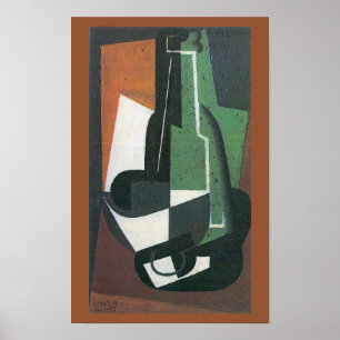Póster Jarra de vino por Juan Gris, Cubismo Vintage
