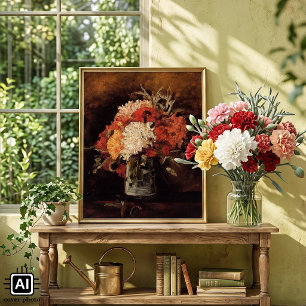 Póster Jarrón con claveles de Vincent van Gogh