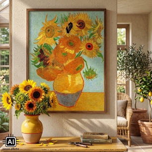 Póster Jarrón con doce girasoles por Vincent van Gogh