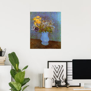 Póster Jarrón con lilas y margaritas de Vincent van Gogh