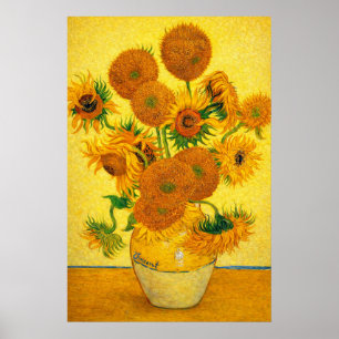 Póster Jarrón con quince girasoles de Vincent van Gogh