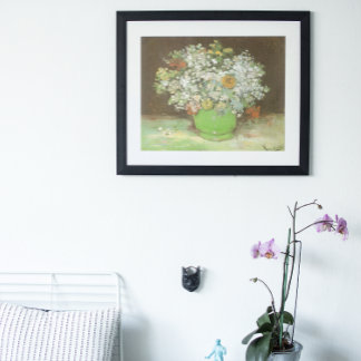 Póster Jarrón con zinnias y flores de Vincent van Gogh