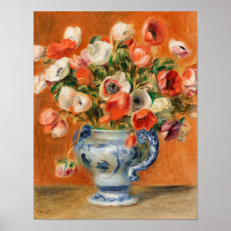 Póster Jarrón de Anémonas por Renoir Imprimir