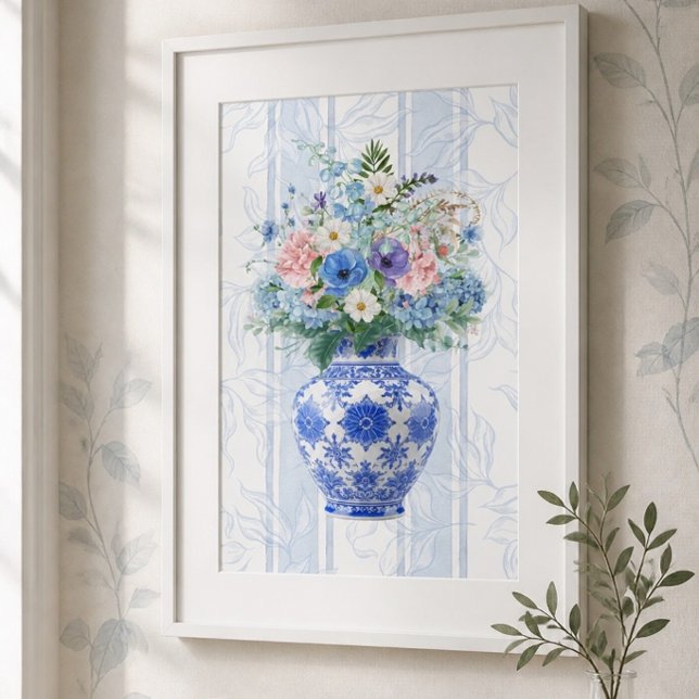 Póster Jarrón de Chinoiserie Acuarela (Subido por el creador)