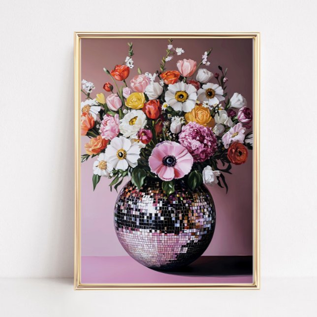 Póster Jarrón de disco con flores (Subido por el creador)