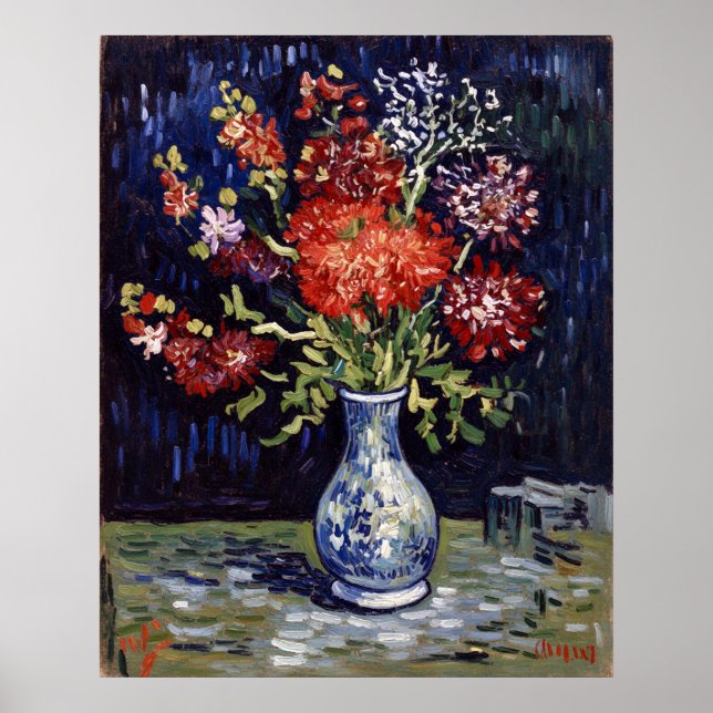 Póster Jarrón de flores de Van Gogh (Frente)