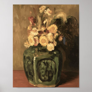Póster Jarrón de jengibre de Van Gogh con crisantemos