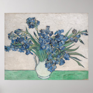 Póster Jarrón de lirios púrpura Floral Pintura de Van Gog