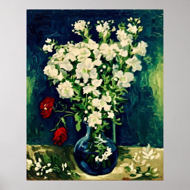 Póster Jarrón Van Gogh con Viscaria (Frente)