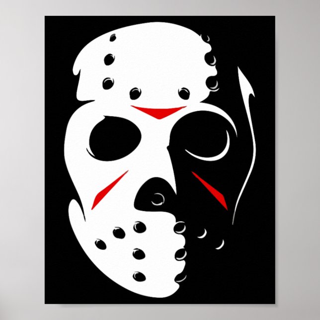 Póster Jason Hockey Mask Halloween Viernes 13 (Frente)