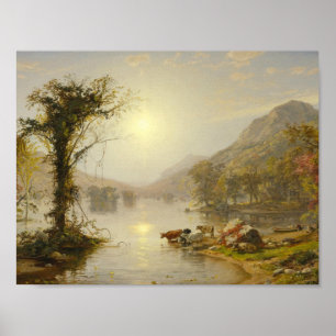Póster Jaspe Francisco Cropsey - otoño en el lago