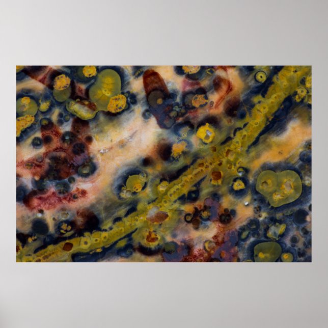 Póster Jasper Océanico acercamiento abstracto (Frente)