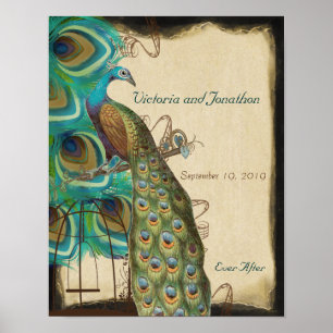 Póster Jaula de Pavo Real Impreso Recepción de Boda