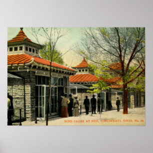 Póster Jaulas de aves en el zoológico, Cincinnati, OH Vin