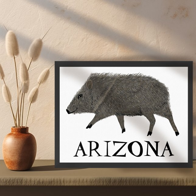 Póster Javelina Deert Animals ARIZONA Art (Javelina Desert Animals ARIZONA Wall Art Poster )
